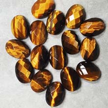 10X14MM FACETED OVAL CABOCHON TIGER EYE(8PCS/BAG)